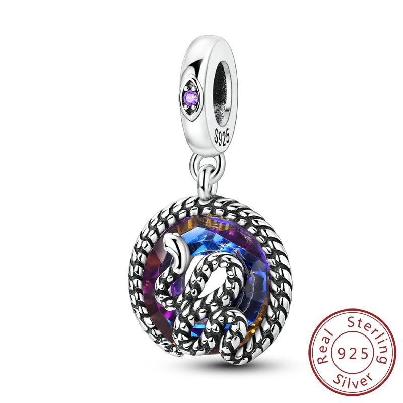Empress Blue Platinum Pendant Charms Beads