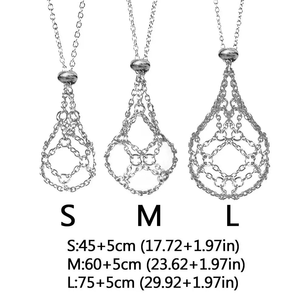 Interchangeable Crystal Holder Cage Necklace