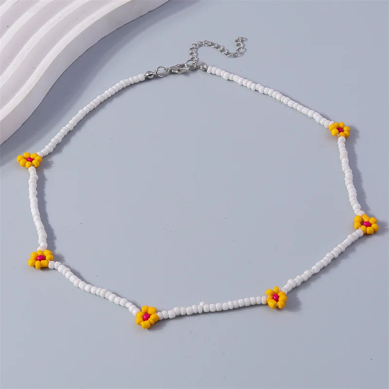 Colorful Spring Flower Seed Necklace