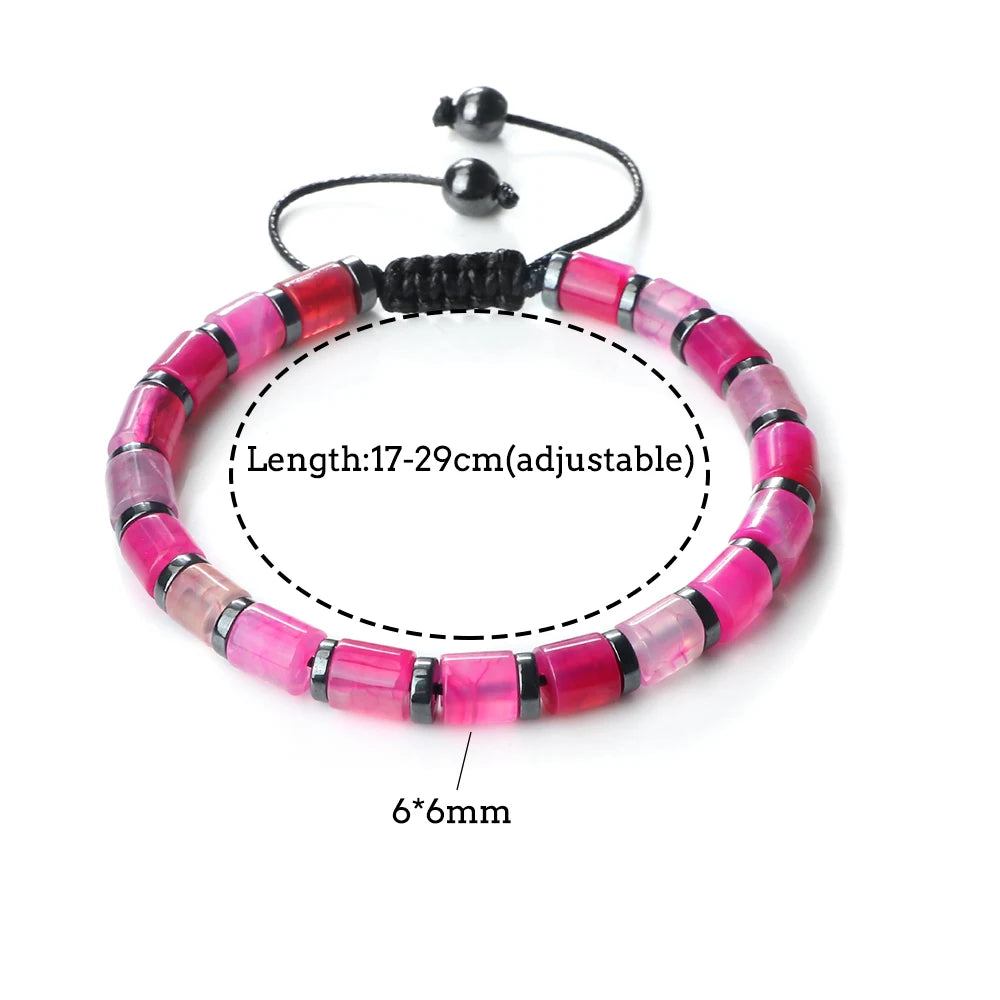 Spacer Glass Cylinder Braided Bracelet