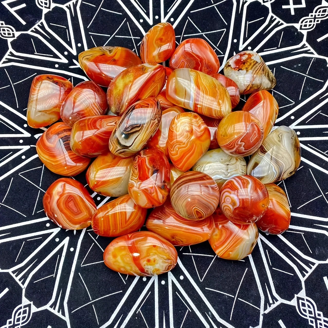 Natural Sardonyx Agate Palm Stone