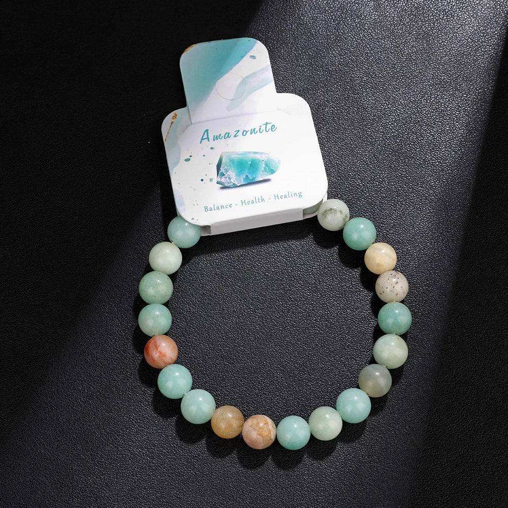 Chakra Colored Natural Stone Beads Bracelet
