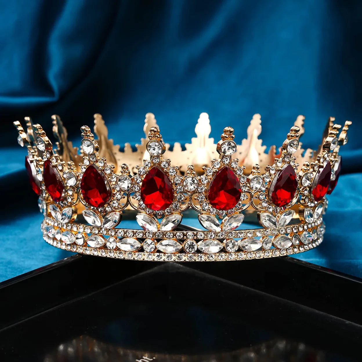 Crystal Rhinestone Queen King Tiara Crowns