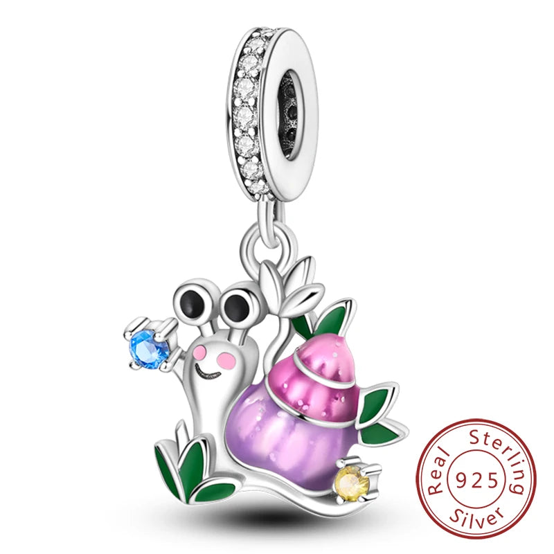 Splash Pink & Silver Pendant Charms