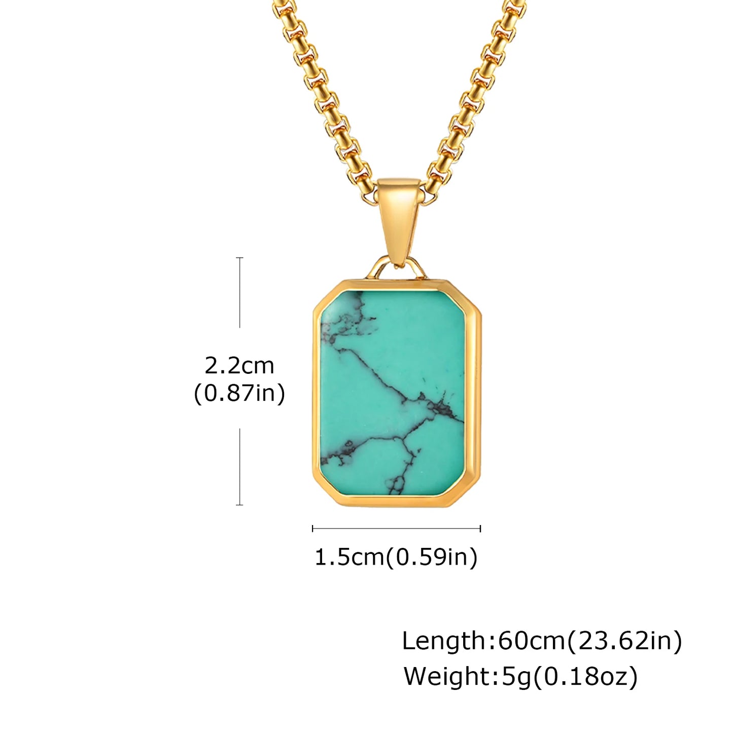 Natural Stone Protection Pendant Square Necklaces