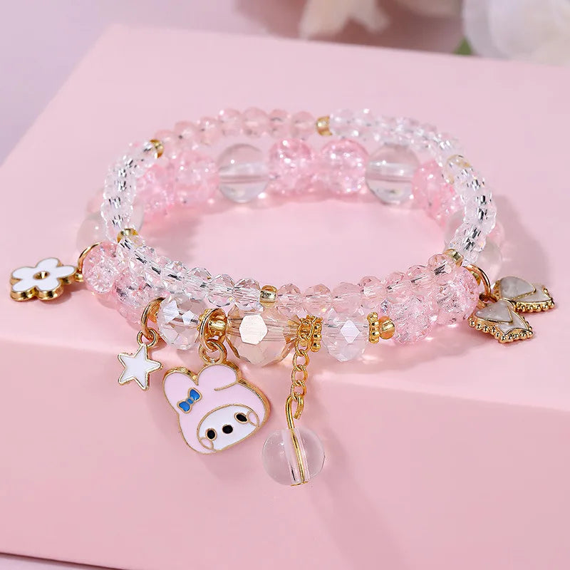 Cute Character Bow Beaded Bracelet