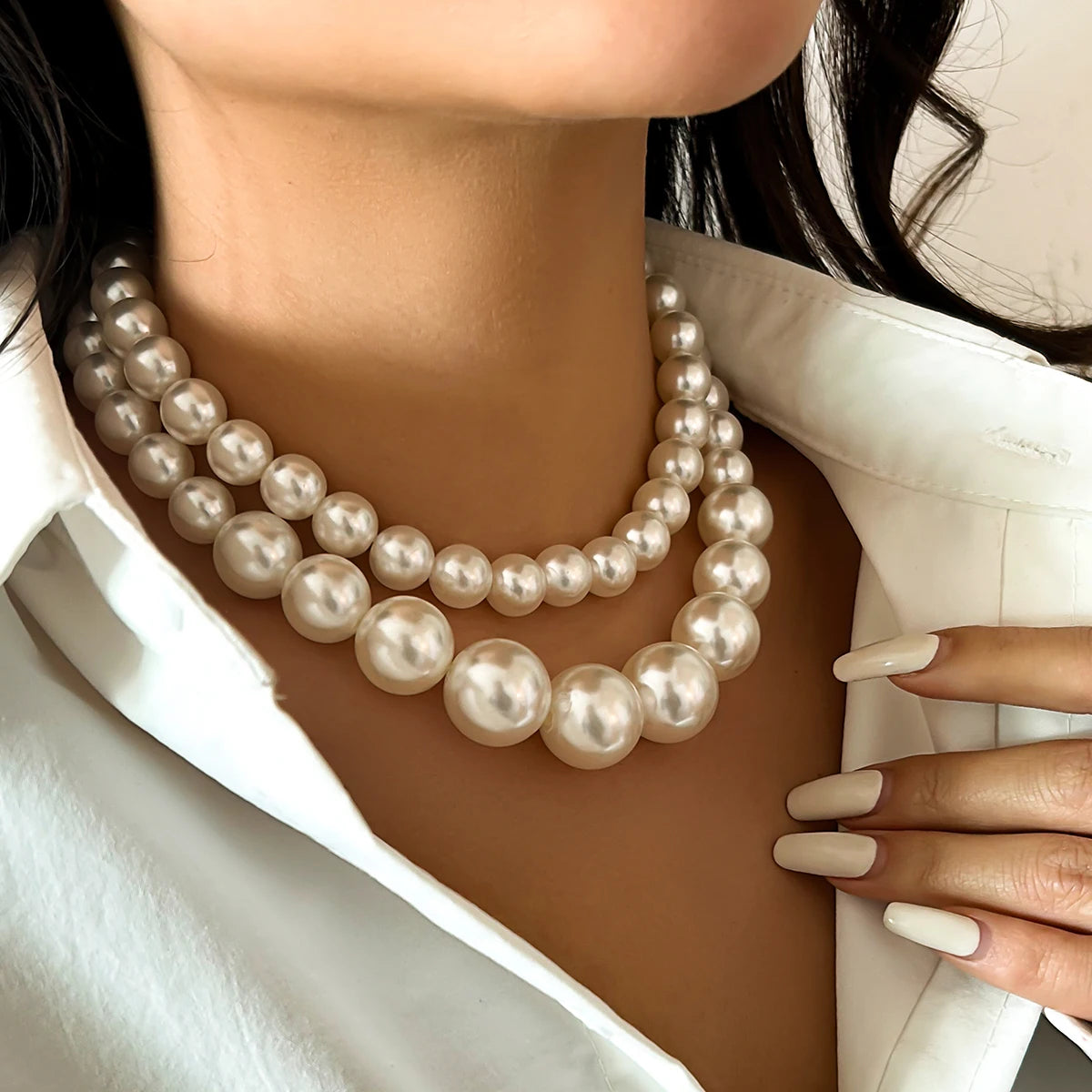 Timeless Beauty Pearl Choker Necklaces