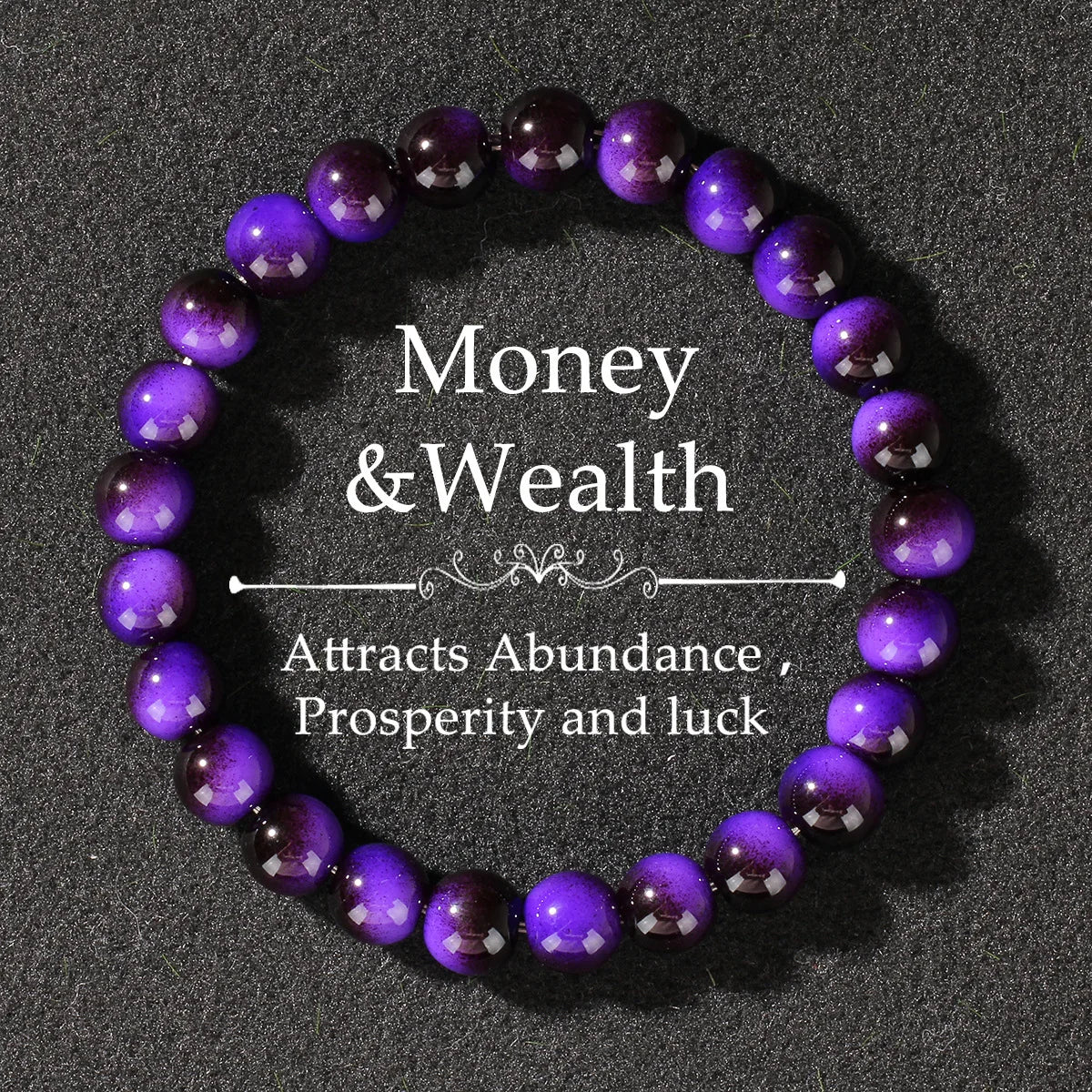 Wealthy Multicolored Crystal Tiger Eye Beads Bracelets