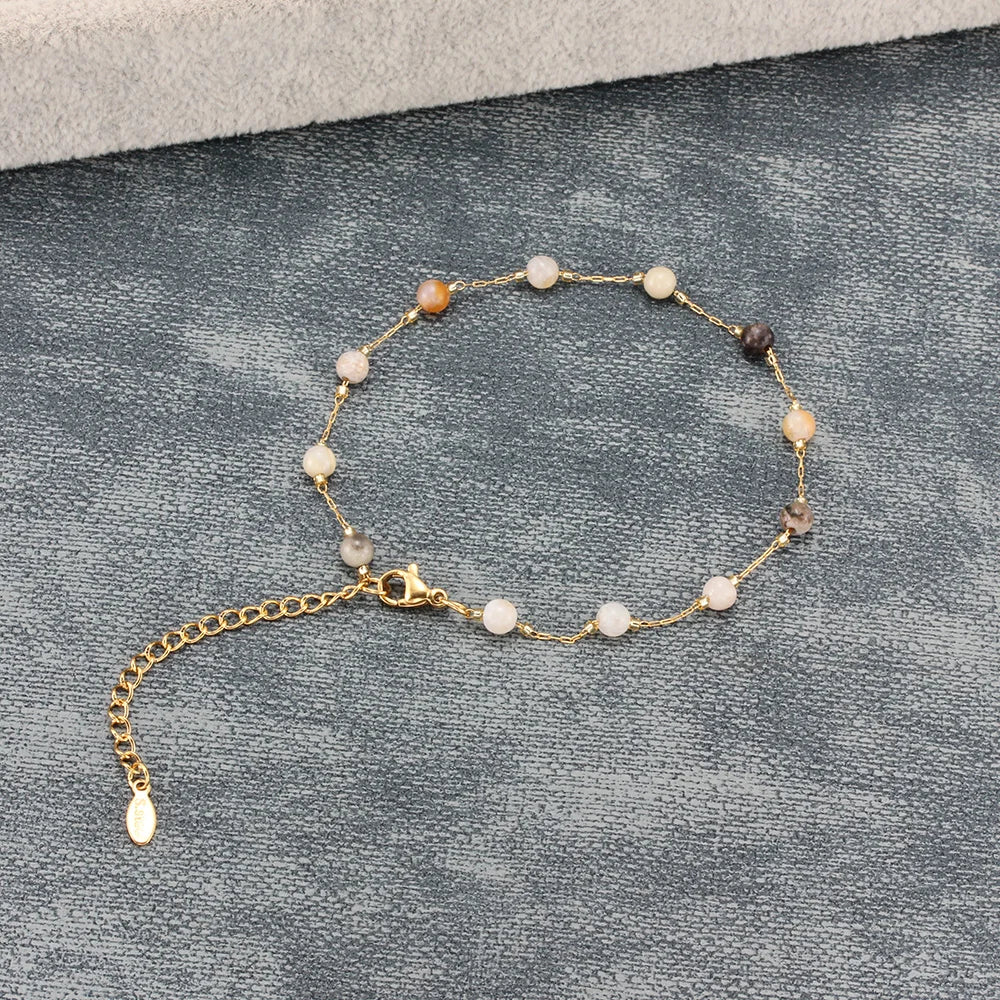 Colorful Gold Crystal Bead Bracelets