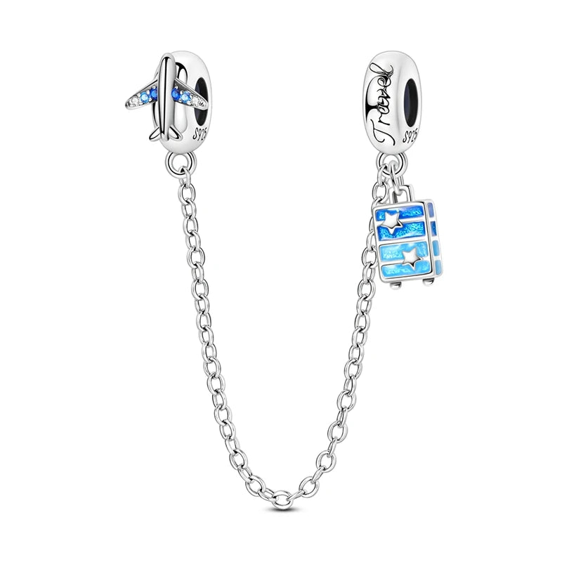 Empress Blue Platinum Pendant Charms Beads