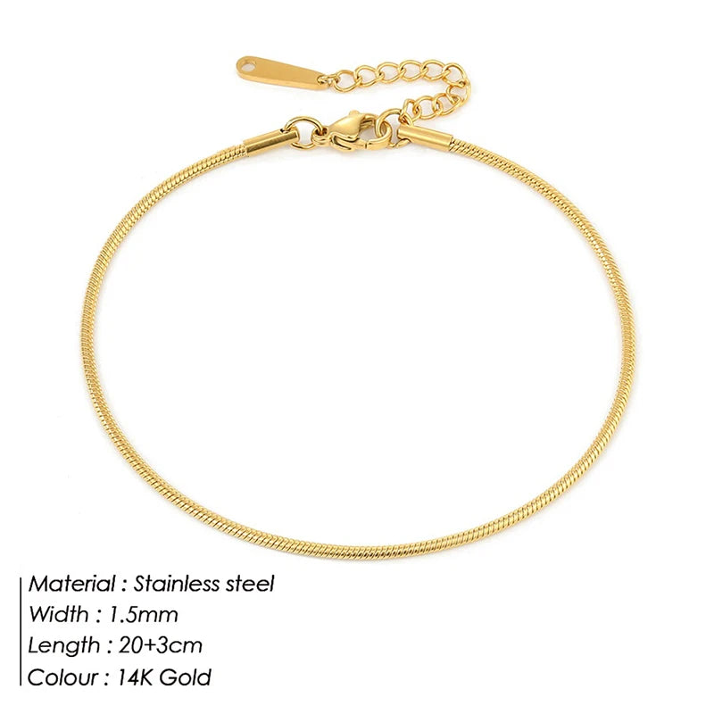 Stainless Steel Gold & Silver Array Anklets