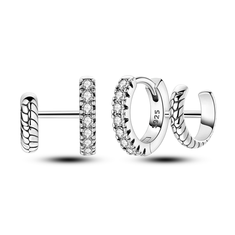 Elegantly Shaped Sparkling Pave Earrings