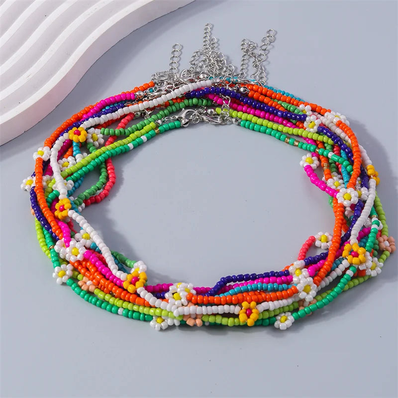 Colorful Spring Flower Seed Necklace