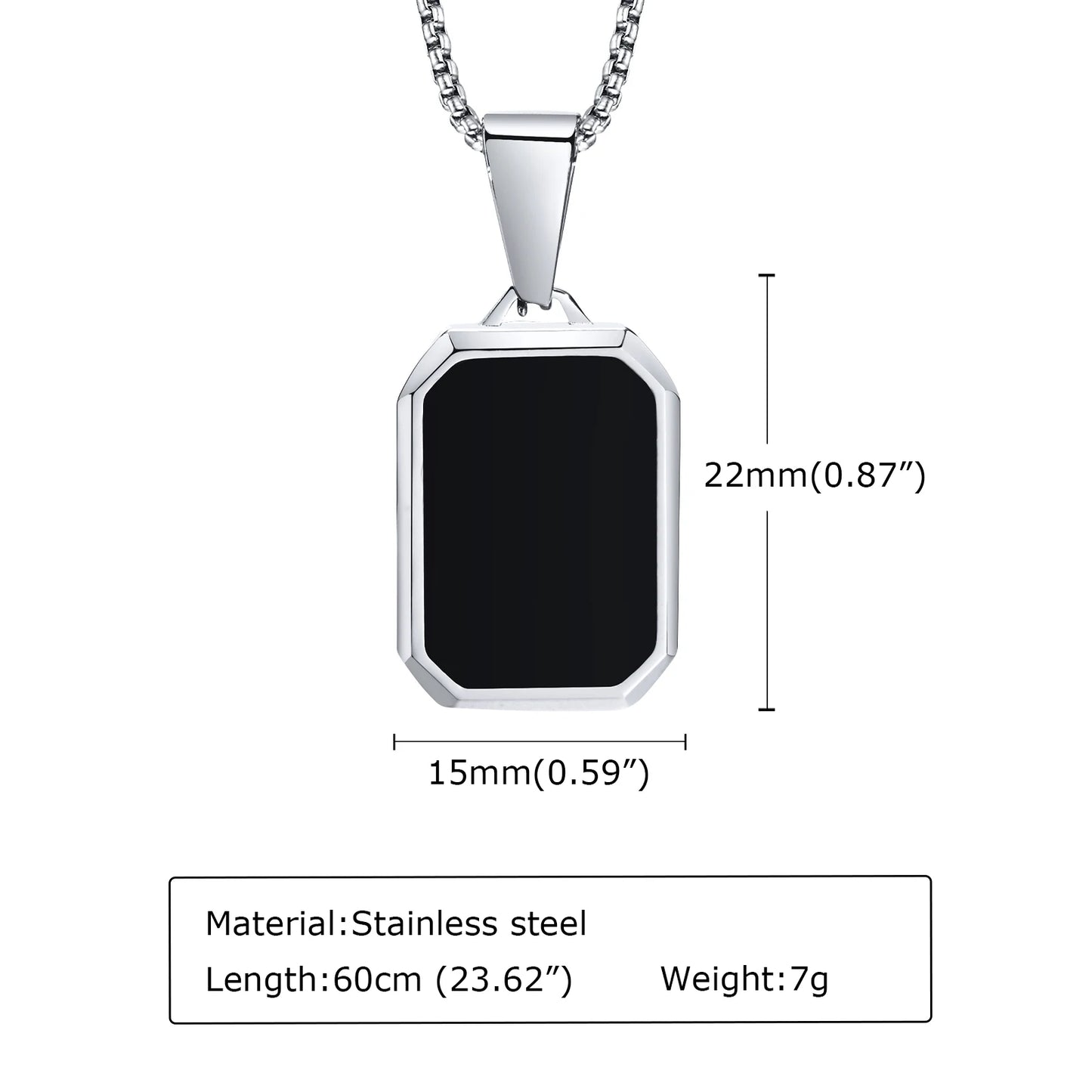 Natural Stone Protection Pendant Square Necklaces