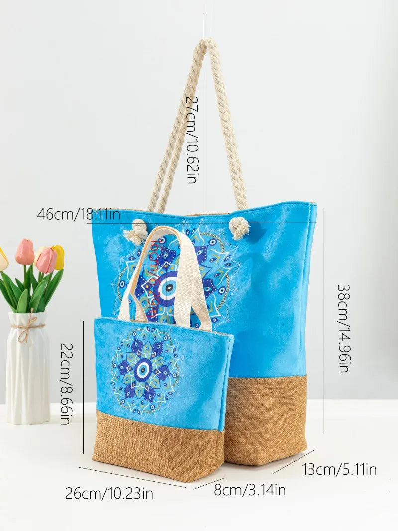 Evil Eye Protection Graphic Handbag 2-piece Set