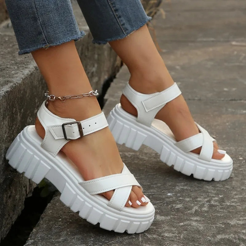 Savvy Buckle Up Casual Comfortable Sandals