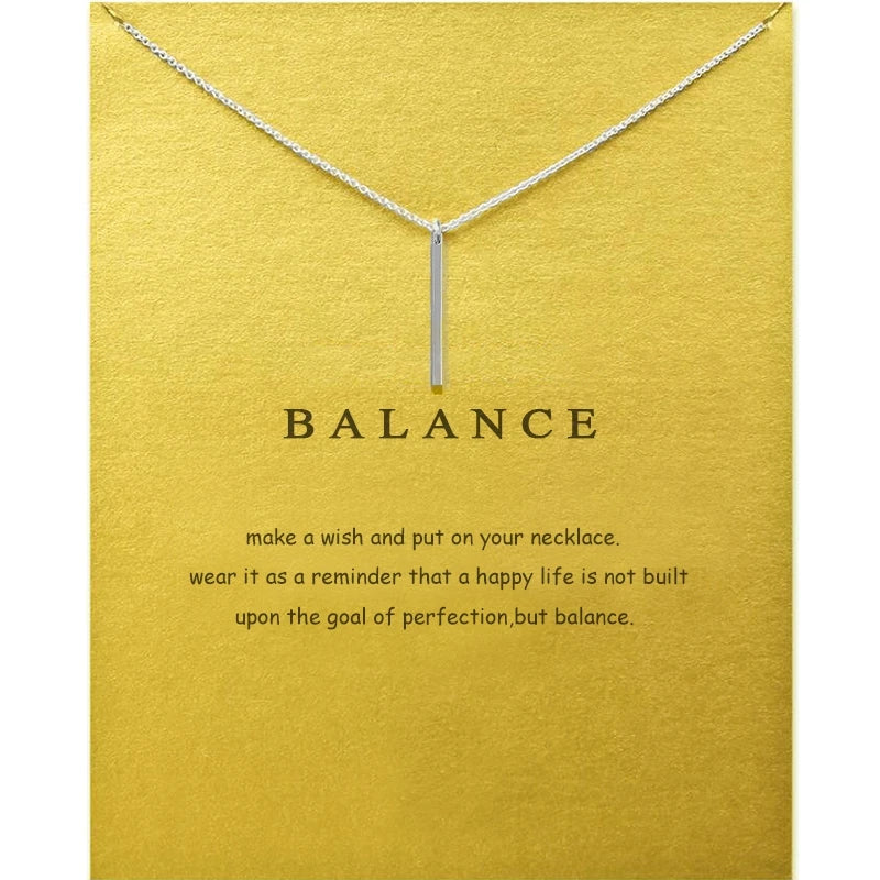 Sophistication Copper Bar Strip Charm Pendant Necklaces