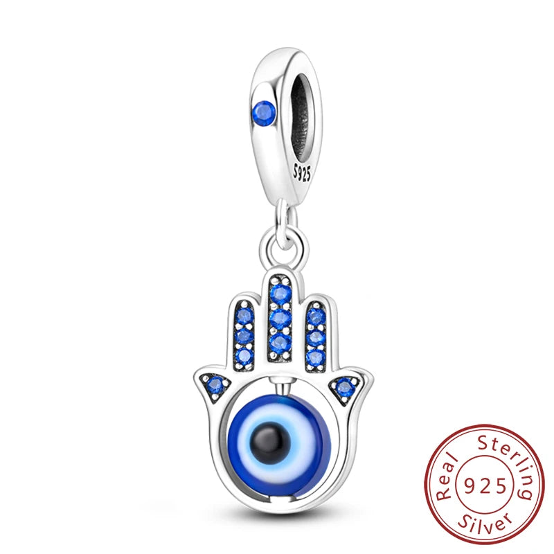 Dreamy Blue & Silver Charm Pendants