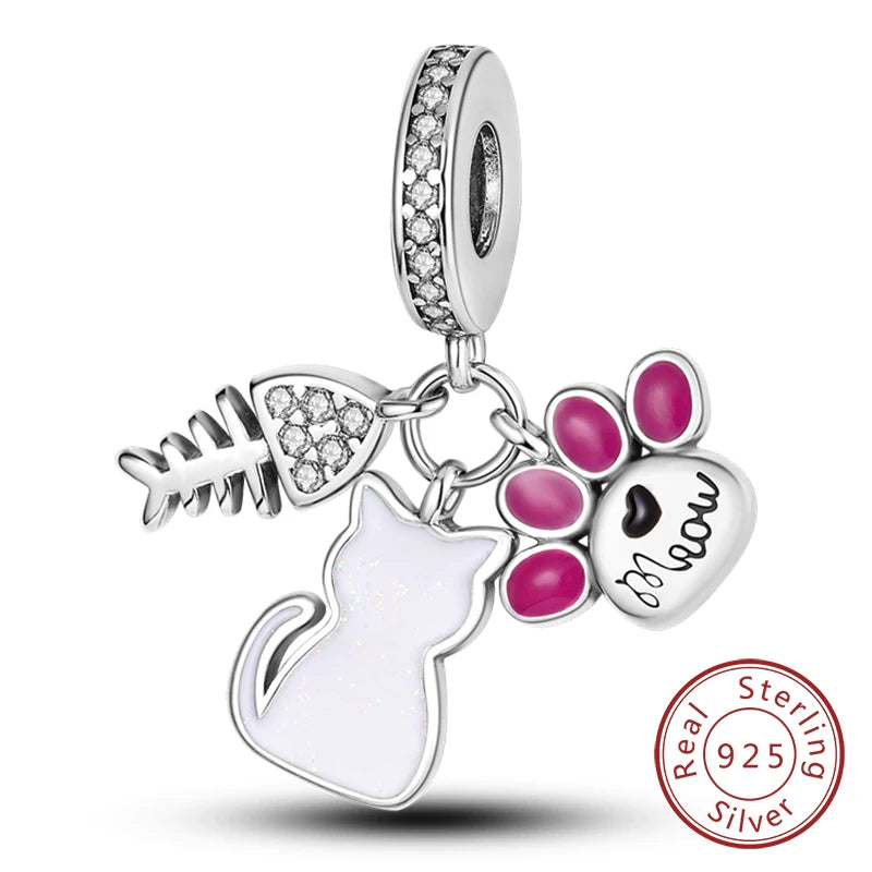 Splash Pink & Silver Pendant Charms