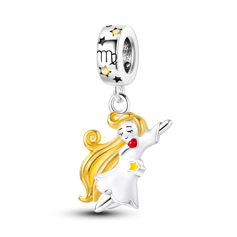 Zodiac Constellation Months Round Birthstone Charm Beads