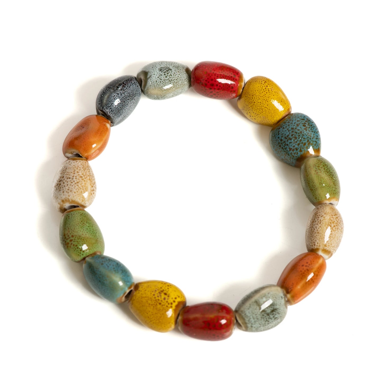 Colorful Starfish & Seashell Ceramic Beaded Bracelet