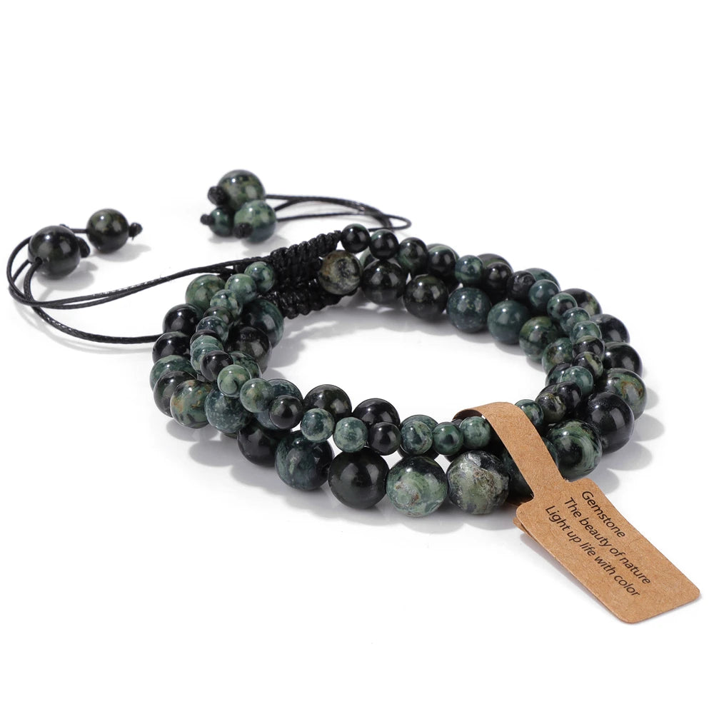 Universal Natural Stone Healing Mixed Size Beaded Bracelets