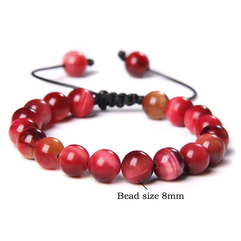 Cool Royal 5 Star Natural Stone Tiger Eye Beaded Bracelets
