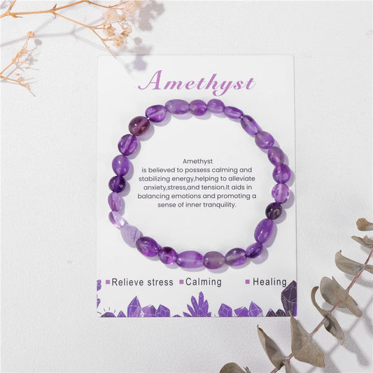 Natural Unique Birthstone With Message Card Bracelet
