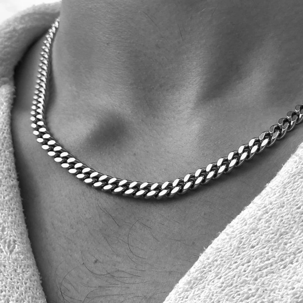 Miami Curb Link Silver Thick & Thin Cuban Necklaces