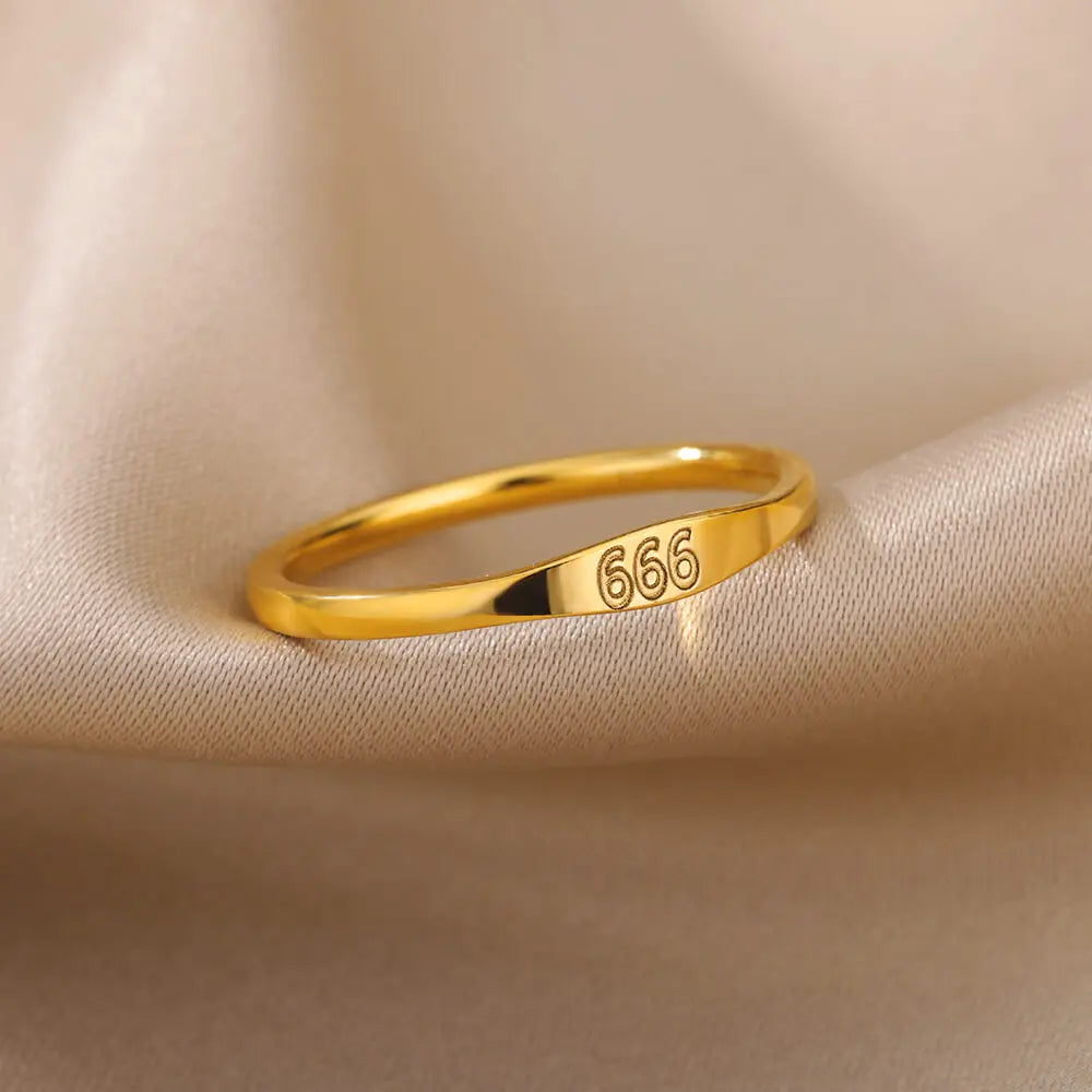 Gold Angel Number Rings