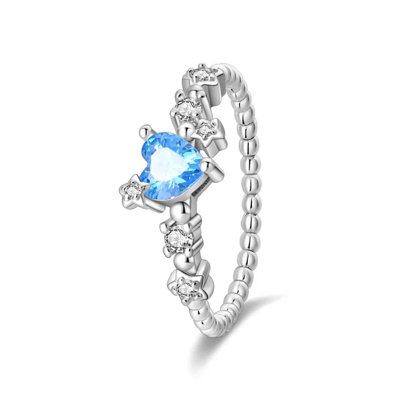 Floral Heart-Shaped Crown Rings