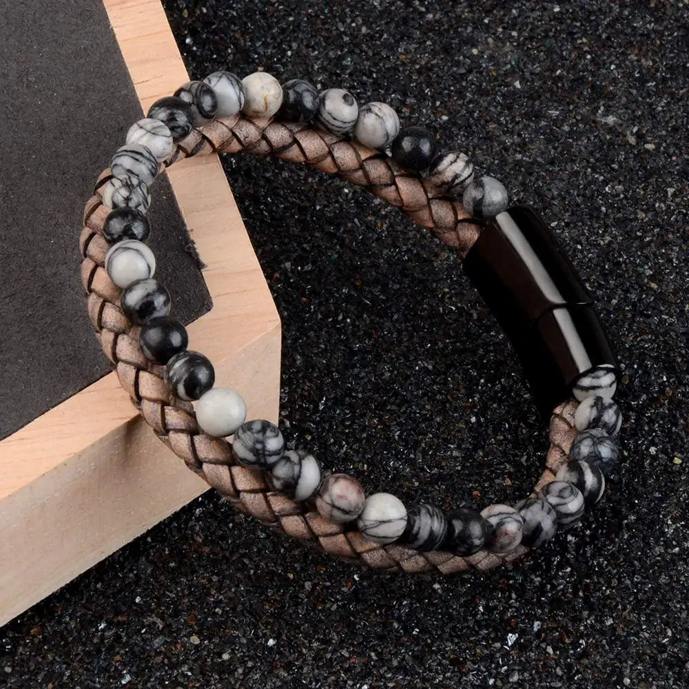 Unique Black Natural Stone Abundance Bracelets