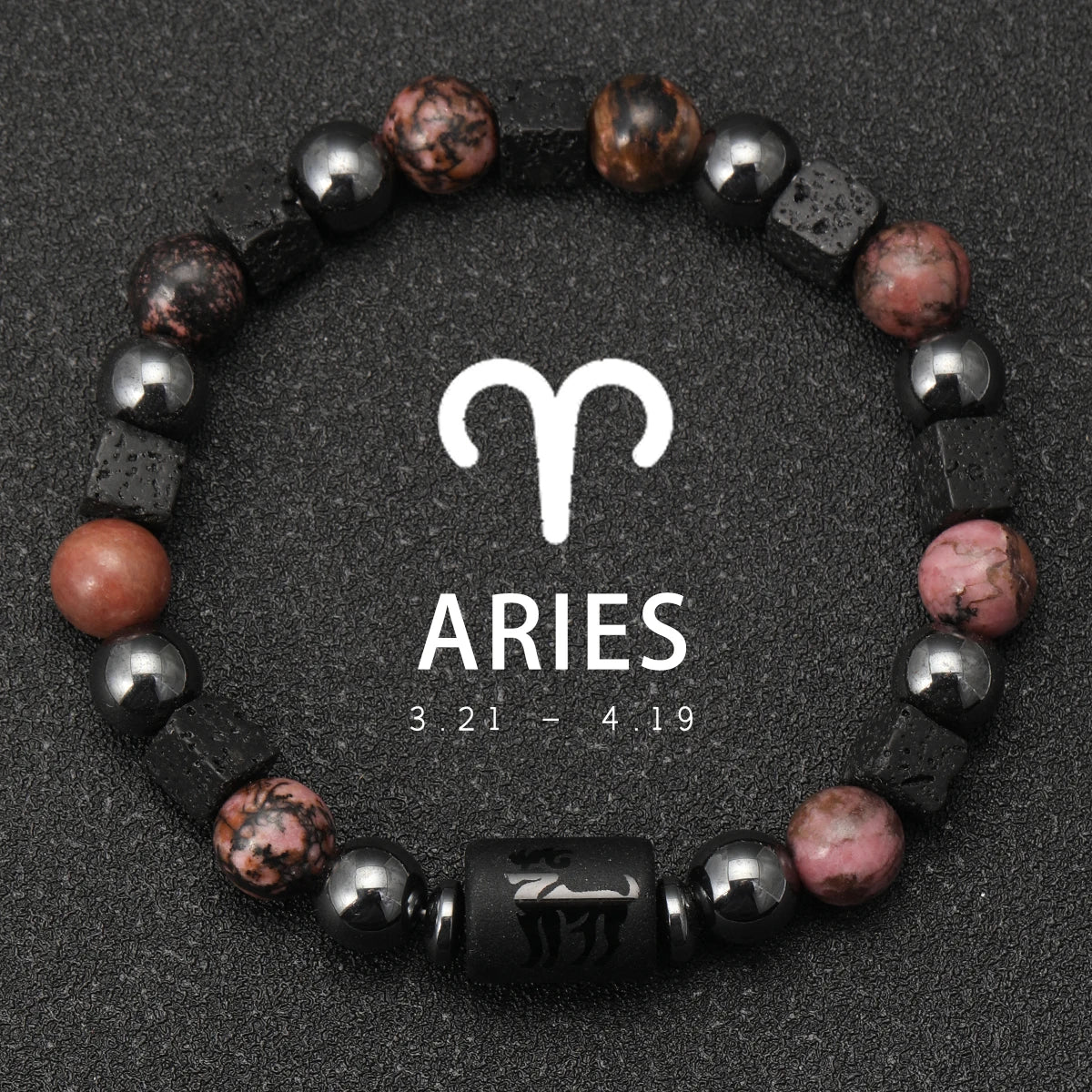 Obsidian Natural Stone 12 Zodiac Signs Bracelets