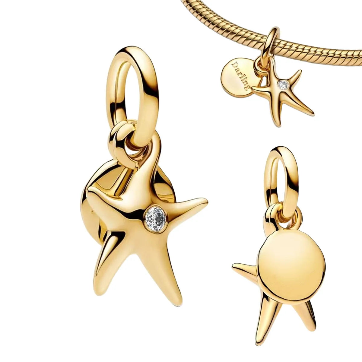 Glittering Gold Mixed Sparkling Charm Pendants