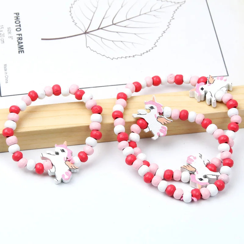 Cute Cartoon Pattern Necklace Bracelet Sets