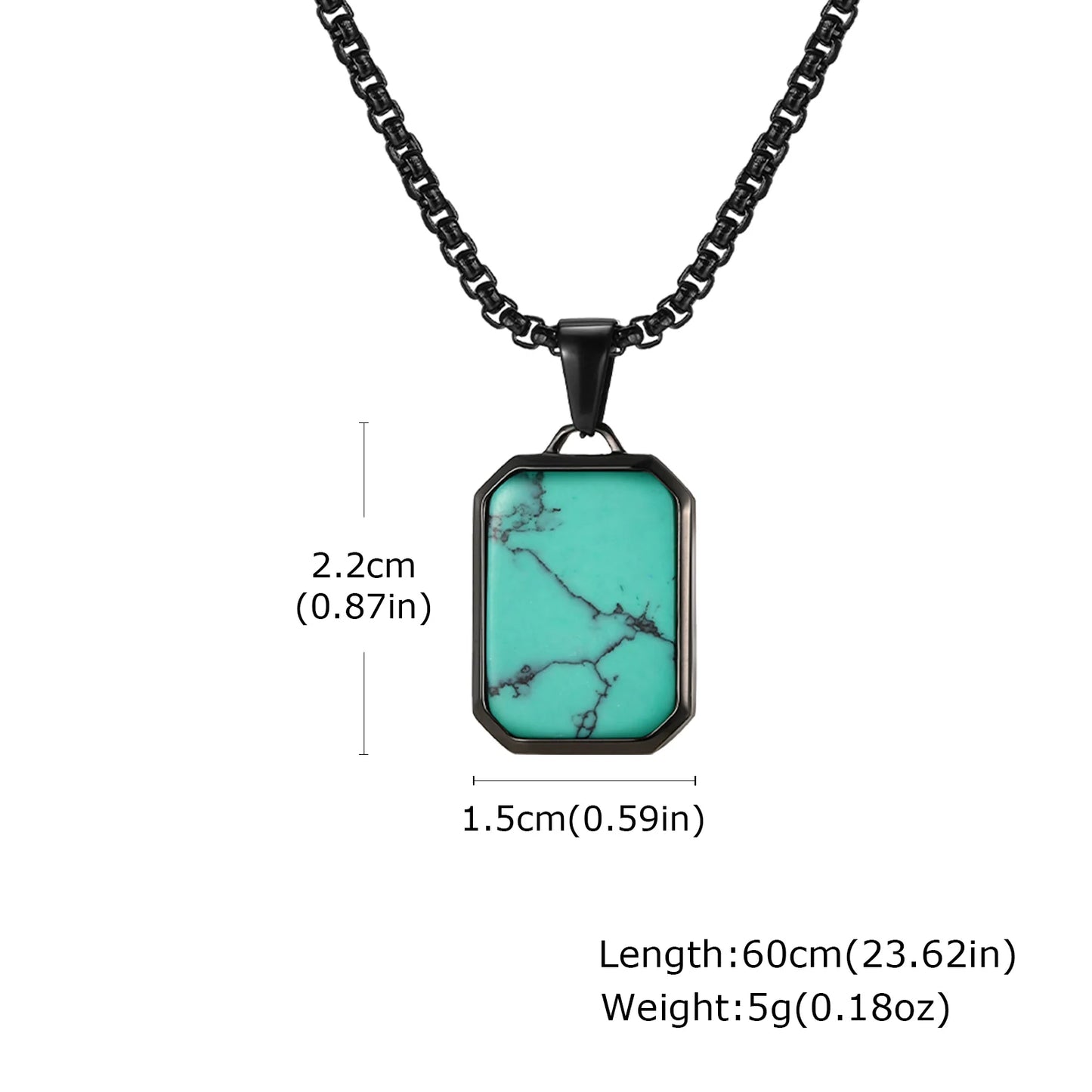 Natural Stone Protection Pendant Square Necklaces