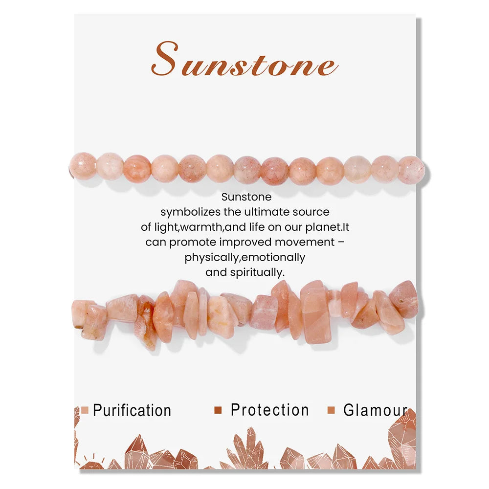 Double Crystal Stone Bracelets With Inspirational Cards
