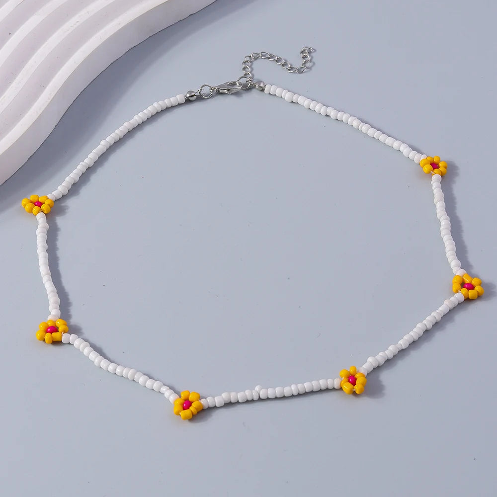 Colorful Spring Flower Seed Necklace