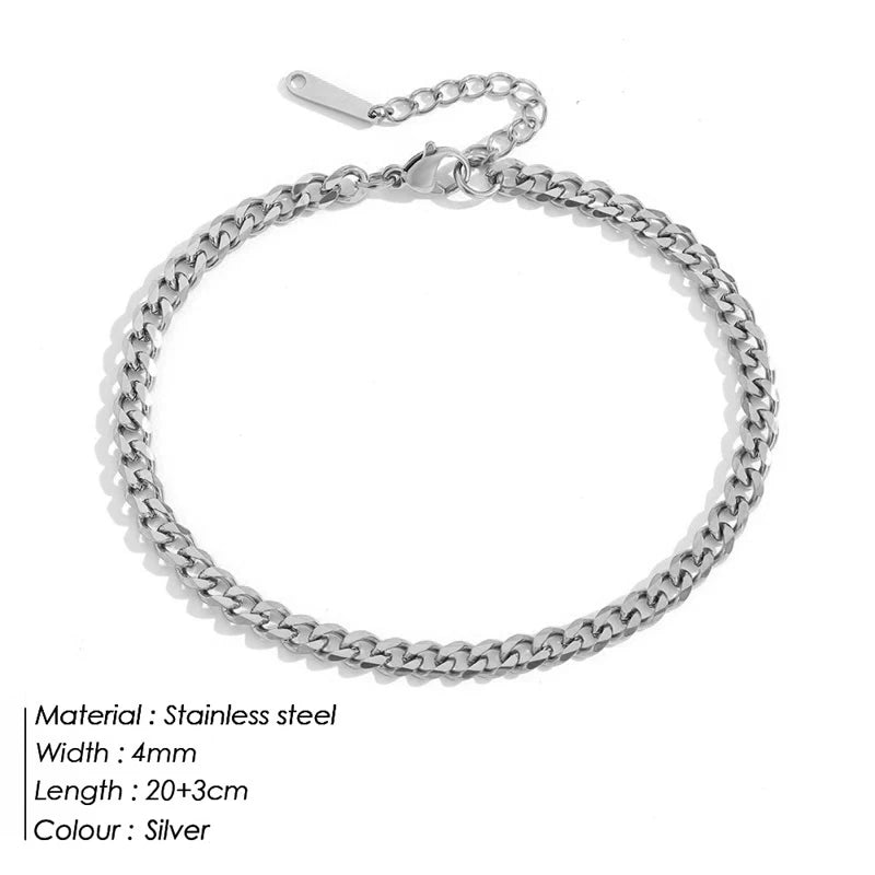 Stainless Steel Gold & Silver Array Anklets