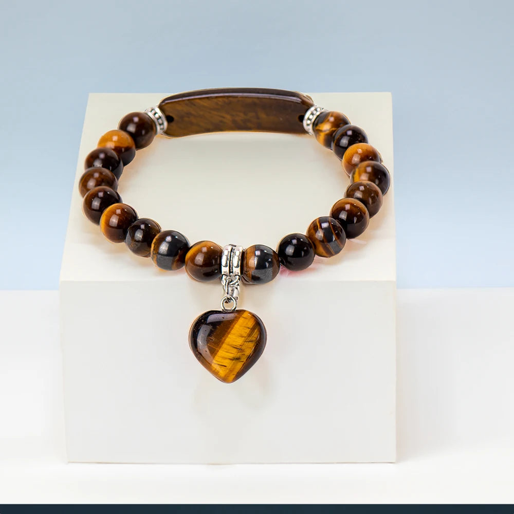 Italian Moonstone Heart Charm Crystal Bracelets