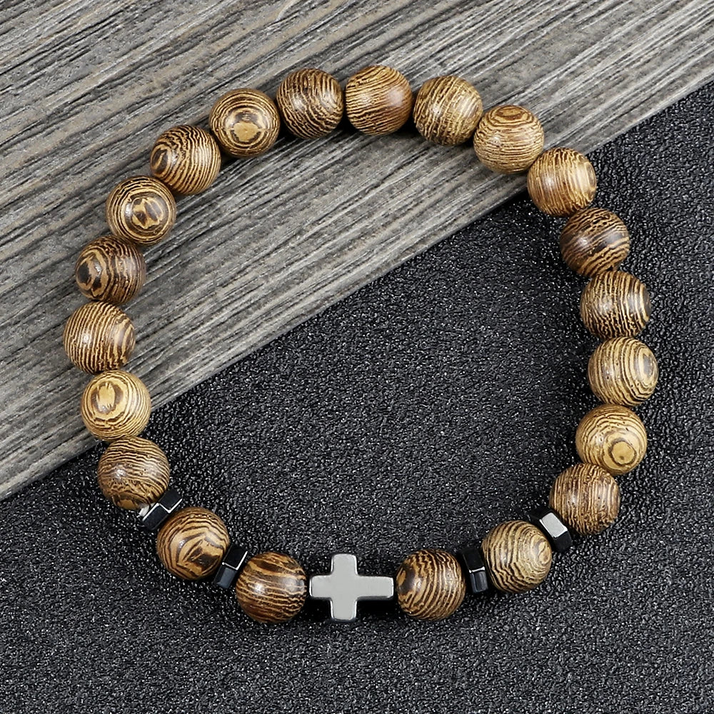 Cross Rosary Natural Purifying Stone Bracelets
