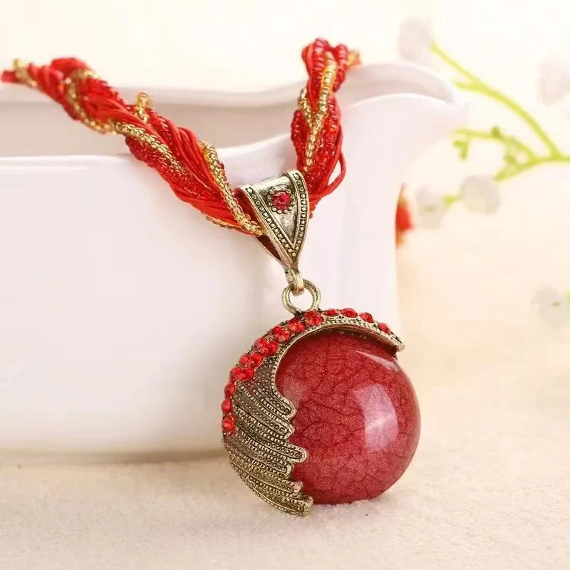 Crystal Gem Stone Pendant Necklaces