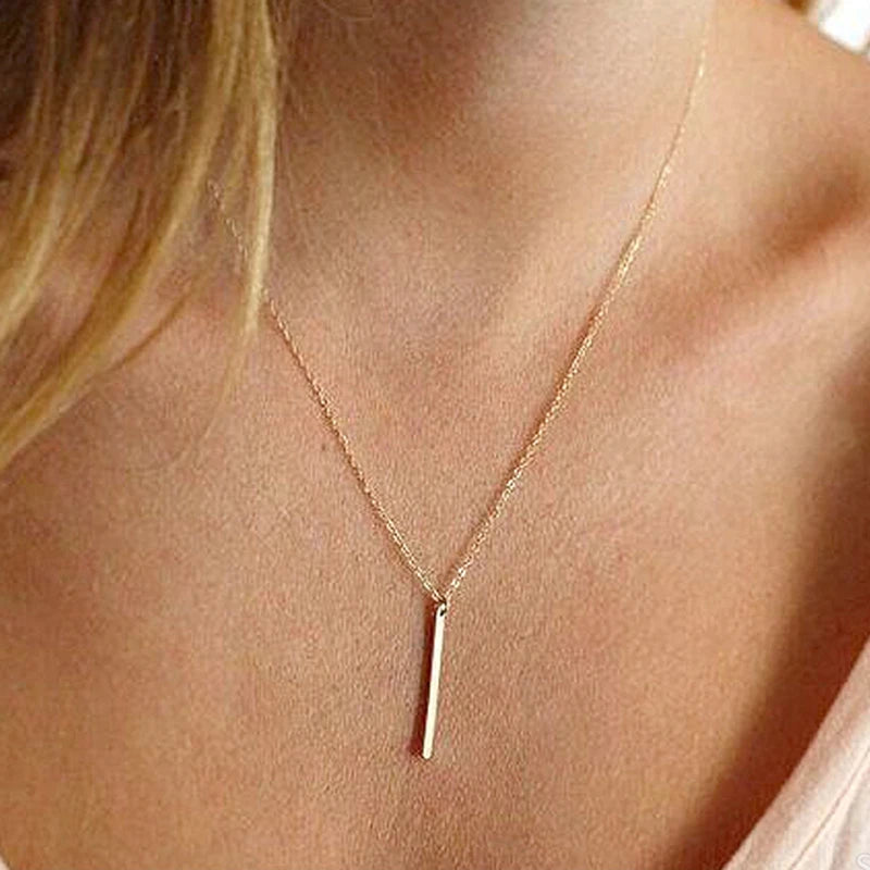 Sophistication Copper Bar Strip Charm Pendant Necklaces
