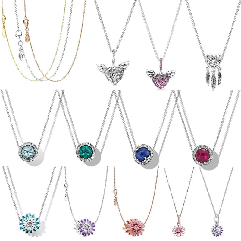 New Heart Shaped Daisy Charm Pendant Necklace