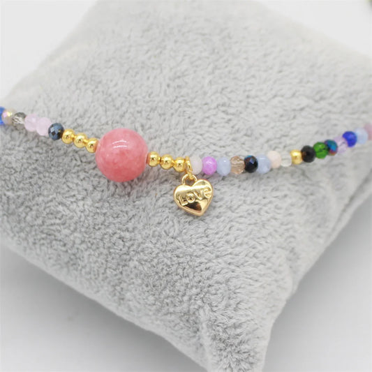 Crystal Choker LOVE Pendant Bullet Clavicle Chain