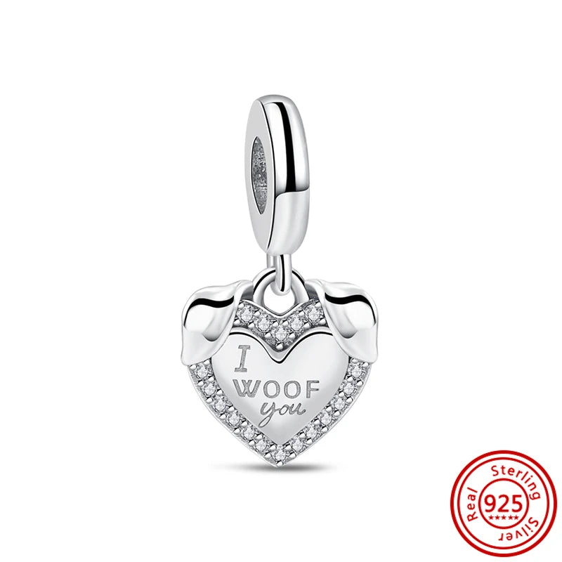 Lucky Silver Iron Pendant Bracelets Charms