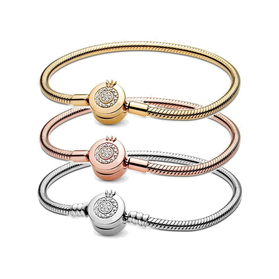 Creative Sparkling pop crown snake chain bracelet