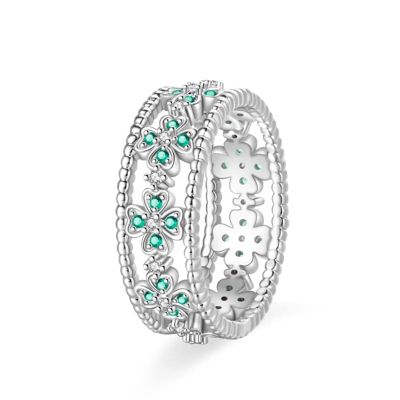 Floral Heart-Shaped Crown Rings