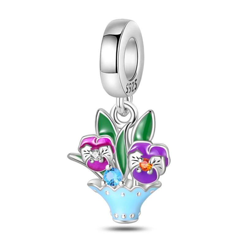 Romantic Bouquet Flower Love Language Theme Charms
