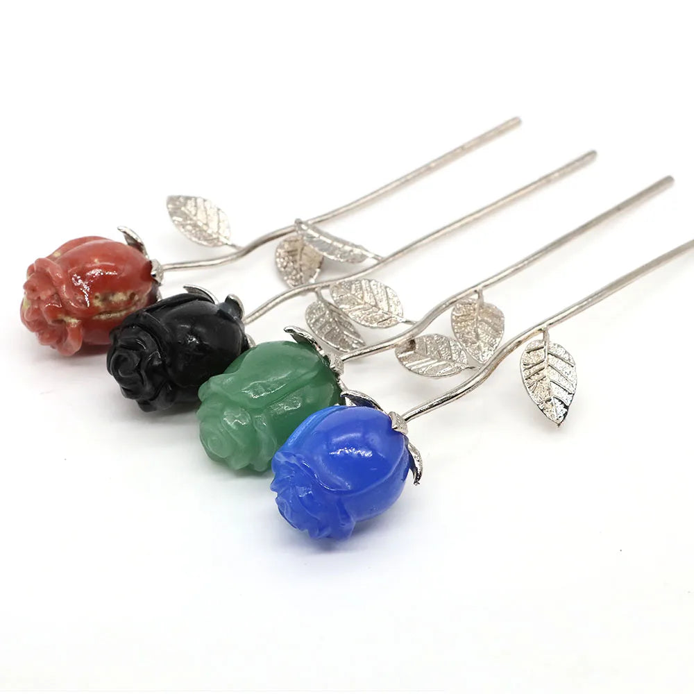 Crystal Carved Rose Flower Natural Gemstone Gifts